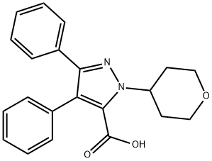 1-(tetrahydro-2H-pyran-4-yl)-3,4-diphenyl-1H-pyrazol-5-carboxylic acid Structure