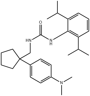 N-(2,6-비스(이소프로필)페닐)-N'-((1-(4-(디메틸아미노메틸)페닐)시클로펜틸)메틸)우레아 구조식 이미지