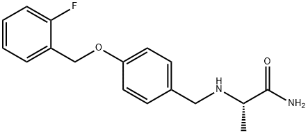 (2S)-2-[[4-[(2-fluorophenyl)methoxy]phenyl]methylamino]propanamide 구조식 이미지