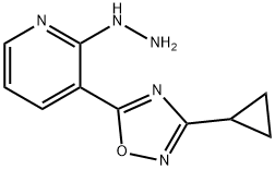 3-(3-Cyclopropyl-1,2,4-oxadiazol-5-yl)-2-hydrazinylpyridine Structure