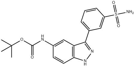 CarbaMic acid, N-[3-[3-(aMinosulfonyl)phenyl]-1H-indazol-5-yl]-, 1,1-diMethylethyl ester Structure