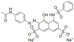 disodium 3-[[4-(acetylamino)phenyl]azo]-4-hydroxy-5-[(phenylsulphonyl)amino]naphthalene-2,7-disulphonate  구조식 이미지