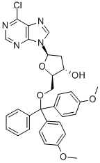 6-클로로-5'-O-(DIMETHOXYTRITYL)PURINE-2'-DEOXYRIBOSIDE 구조식 이미지