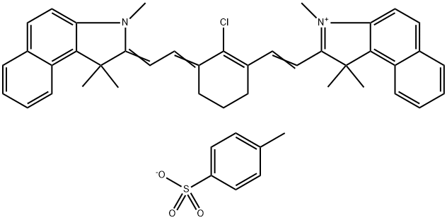 134127-48-3 1H-BENZ[E]INDOLIUM, 2-[2-[2-CHLORO-3-[(1,3-DIHYDRO-1,1,3-TRIMETHYL-2H-BENZ[E]INDOL-2-YLIDENE)ETHYLIDENE]-1-CYCLOHEXEN-1-YL]ETHENYL]-1,1,3-TRIMETHYL-, SALT WITH 4-METHYLBENZENESULFONIC ACID (1:1)