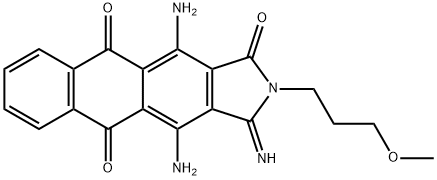 4,11-diamino-2,3-dihydro-3-imino-2-(3-methoxypropyl)-1H-naphth[2,3-f]isoindole-1,5,10-trione Structure