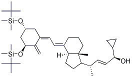 (1S,4S,E)-4-((1R,3aS,7aR,E)-4-((E)-2-((3S,5R)-3,5-bis(tert-butyldiMethylsilyloxy)-2-Methylenecyclohexylidene)ethylidene)-7a-Methyloctahydro-1H-inden-1-yl)-1-cyclopropylpent-2-en-1-ol 구조식 이미지