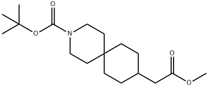 3-아자스피로[5.5]운데칸-9-아세트산,3-[(1,1-디메틸에톡시)카르보닐]-,메틸에스테르 구조식 이미지