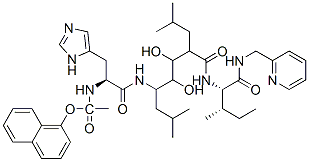 N-(N-(N-(N-(1-naphthoxyacetyl)-histidyl)-5-amino-3,4-dihydroxy-2-isobutyl-7-methyloctanoyl)isoleucyl)-2-pyridylmethylamine Structure