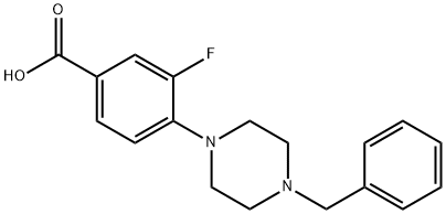 4-(4-벤질-1-피페라지닐)-3-플루오로벤조산 구조식 이미지