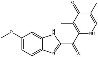 4(1H)-Pyridinone, 2-[(6-methoxy-1H-benzimidazol-2-yl)thioxomethyl]-3,5-dimethyl- 구조식 이미지