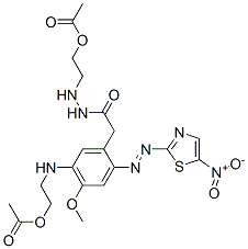 Acetamide, N-5-bis2-(acetyloxy)ethylamino-4-methoxy-2-(5-nitro-2-thiazolyl)azophenyl- Structure