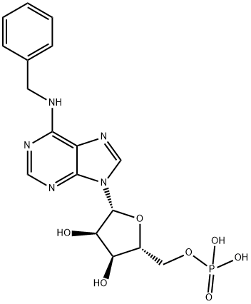 [(2R,3R,4R,5R)-5-[6-(benzylamino)purin-9-yl]-3,4-dihydroxy-oxolan-2-yl ]methoxyphosphonic acid Structure