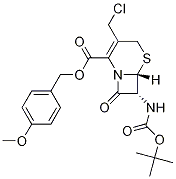 5-Thia-1-azabicyclo[4.2.0]oct-2-ene-2-carboxylic acid, 3-(chloromethyl)-7-[[(1,1-dimethylethoxy)carbonyl]amino]-8-oxo-, (4-methoxyphenyl)methyl ester, (6R,7R)- Structure