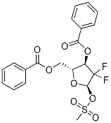3,5-Bis(benzoyl)-1-methanesulfonyloxy-2-deoxy-2,2-difluororibose 구조식 이미지