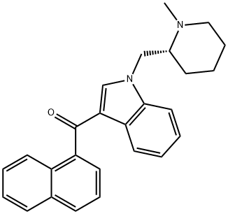 (R)-(1-((1-Methylpiperidin-2-yl)Methyl)-1H-indol-3-yl)(naphthalen-1-yl)Methanone 구조식 이미지