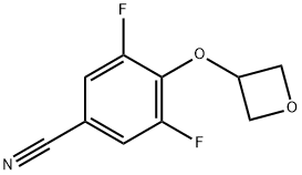 3,5-디플루오로-4-(옥세탄-3-일옥시)벤조니트릴 구조식 이미지