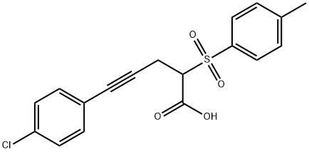 5-(4-chlorophenyl)-2-((4-methylphenyl)sulfonyl)-4-pentynoic acid 구조식 이미지