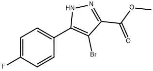 Methyl 4-bromo-3-(4-fluorophenyl)-1H-pyrazole-5-carboxylate 구조식 이미지