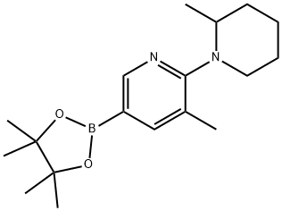 3-Methyl-2-(2-Methylpiperidin-1-yl)-5-(4,4,5,5-tetraMethyl-1,3,2-dioxaborolan-2-yl)pyridine Structure