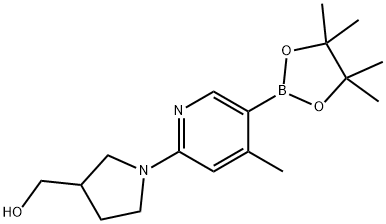 (1-(4-Methyl-5-(4,4,5,5-tetraMethyl-1,3,2-dioxaborolan-2-yl)pyridin-2-yl)pyrrolidin-3-yl)Methanol 구조식 이미지