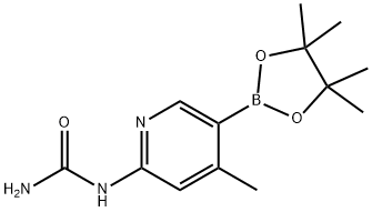 1-(4-Methyl-5-(4,4,5,5-tetraMethyl-1,3,2-dioxaborolan-2-yl)pyridin-2-yl)urea 구조식 이미지