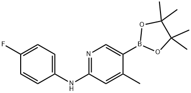 N-(4-fluorophenyl)-4-Methyl-5-(4,4,5,5-tetraMethyl-1,3,2-dioxaborolan-2-yl)pyridin-2-aMine Structure