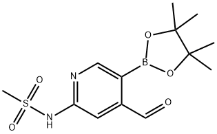 N-(4-forMyl-5-(4,4,5,5-tetraMethyl-1,3,2-dioxaborolan-2-yl)pyridin-2-yl)MethanesulfonaMide 구조식 이미지