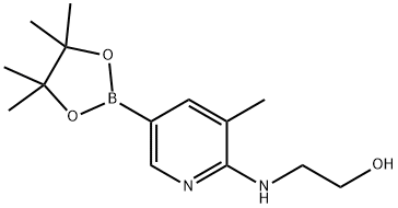 2-(3-Methyl-5-(4,4,5,5-tetraMethyl-1,3,2-dioxaborolan-2-yl)pyridin-2-ylaMino)ethanol 구조식 이미지