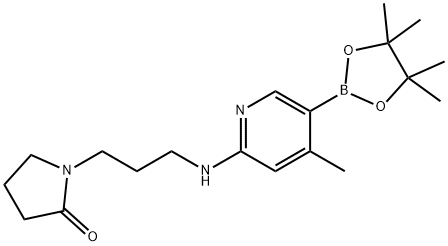 1-(3-(4-Methyl-5-(4,4,5,5-tetraMethyl-1,3,2-dioxaborolan-2-yl)pyridin-2-ylaMino)propyl)pyrrolidin-2-one 구조식 이미지