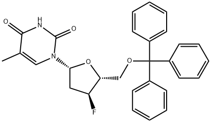 3'-Deoxy-3'-fluoro-5'-O-trityl-D-thymidine Structure