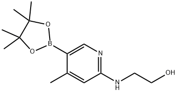 2-(4-Methyl-5-(4,4,5,5-tetraMethyl-1,3,2-dioxaborolan-2-yl)pyridin-2-ylaMino)ethanol 구조식 이미지