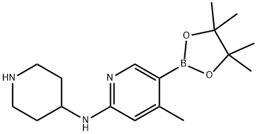 4-Methyl-N-(piperidin-4-yl)-5-(4,4,5,5-tetraMethyl-1,3,2-dioxaborolan-2-yl)pyridin-2-aMine 구조식 이미지