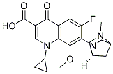 3-Quinolinecarboxylic acid, 1-cyclopropyl-6-fluoro-1,4-dihydro-8-Methoxy-7-(5-Methyl-2,5-diazabicyclo[2.2.1]hept-2-yl)-4-oxo-, (1S)- (9CI) Structure