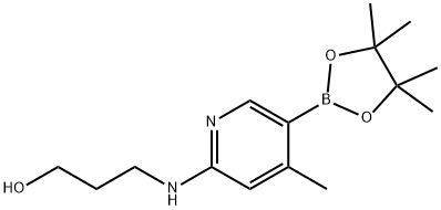 3-(4-Methyl-5-(4,4,5,5-tetraMethyl-1,3,2-dioxaborolan-2-yl)pyridin-2-ylaMino)propan-1-ol 구조식 이미지