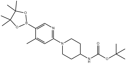 N-(1-(4-Methyl-5-(4,4,5,5-tetraMethyl-1,3,2-dioxaborolan-2-yl)pyridin-2-yl)piperidin-4-yl)pivalaMide Structure