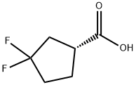 (1R)-3,3-difluorocyclopentane-1-carboxylic acid 구조식 이미지