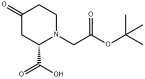 (S)-1-tert-ButoxycarbonylMethyl-4-oxo-piperidine-2-carboxylic acid Structure