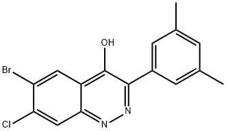 6-BroMo-7-chloro-3-(3,5-diMethyl-phenyl)-cinnolin-4-ol Structure