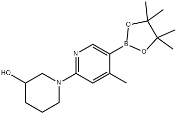 1-(4-Methyl-5-(4,4,5,5-tetraMethyl-1,3,2-dioxaborolan-2-yl)pyridin-2-yl)piperidin-3-ol 구조식 이미지