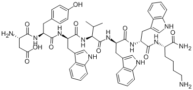 H-ASP-TYR-D-TRP-VAL-D-TRP-D-TRP-LYS-NH2 Structure