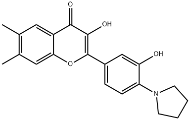 3-Hydroxy-2-[3-hydroxy-4-(pyrrolidin-1-yl)phenyl]-6,7-diMethylchroMen-4-one Structure