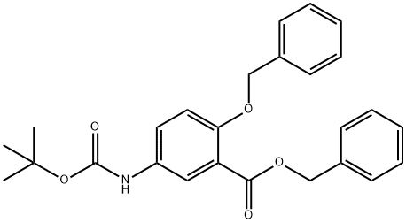 5-[[(1,1-디메틸에톡시)카르보닐]아미노]-2-(페닐메톡시)-벤조산페닐메틸에스테르 구조식 이미지
