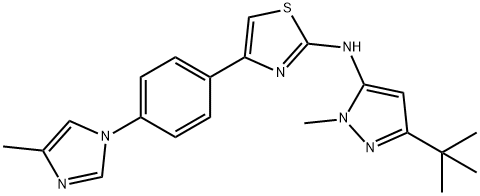 N-(3-tert-butyl-1-Methyl-1H-pyrazol-5-yl)-4-(4-(4-Methyl-1H-iMidazol-1-yl)phenyl)thiazol-2-aMine Structure