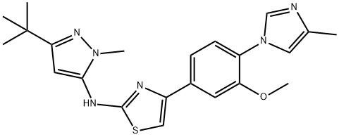 N-(3-tert-butyl-1-Methyl-1H-pyrazol-5-yl)-4-(3-Methoxy-4-(4-Methyl-1H-iMidazol-1-yl)phenyl)thiazol-2-aMine Structure