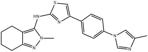 4-(4-(4-Methyl-1H-iMidazol-1-yl)phenyl)-N-(2-Methyl-4,5,6,7-tetrahydro-2H-indazol-3-yl)thiazol-2-aMine Structure