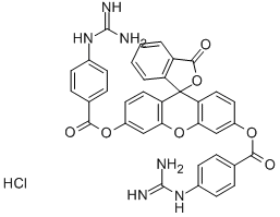 FLUORESCEIN DI-P-GUANIDINOBENZOATE HYDROCHLORIDE Structure