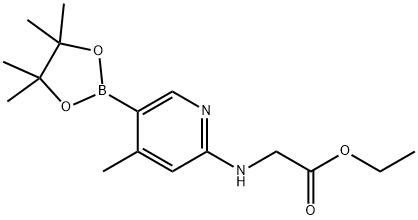 ethyl 2-(4-Methyl-5-(4,4,5,5-tetraMethyl-1,3,2-dioxaborolan-2-yl)pyridin-2-ylaMino)acetate 구조식 이미지