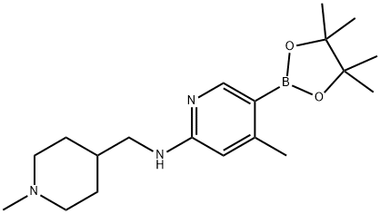 4-Methyl-N-((1-Methylpiperidin-4-yl)Methyl)-5-(4,4,5,5-tetraMethyl-1,3,2-dioxaborolan-2-yl)pyridin-2-aMine Structure