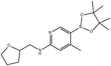 4-Methyl-N-((tetrahydrofuran-2-yl)Methyl)-5-(4,4,5,5-tetraMethyl-1,3,2-dioxaborolan-2-yl)pyridin-2-aMine 구조식 이미지