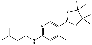 4-(4-Methyl-5-(4,4,5,5-tetraMethyl-1,3,2-dioxaborolan-2-yl)pyridin-2-ylaMino)butan-2-ol 구조식 이미지